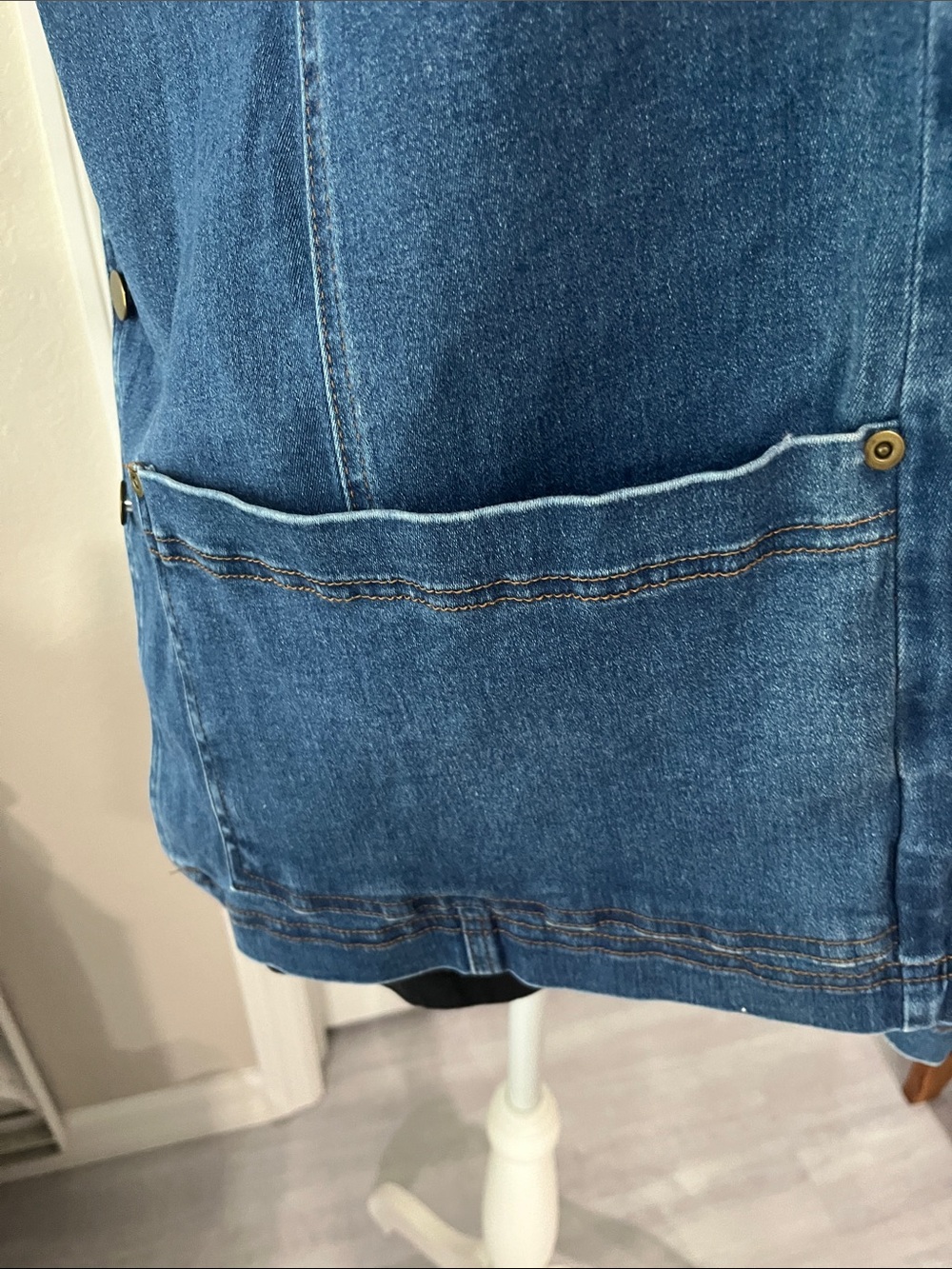 Jump 80’s-90’s Denim w Lycra Oversized Vest Double Size Pockets Made in USA 🇺🇸 - Picture 7 of 9